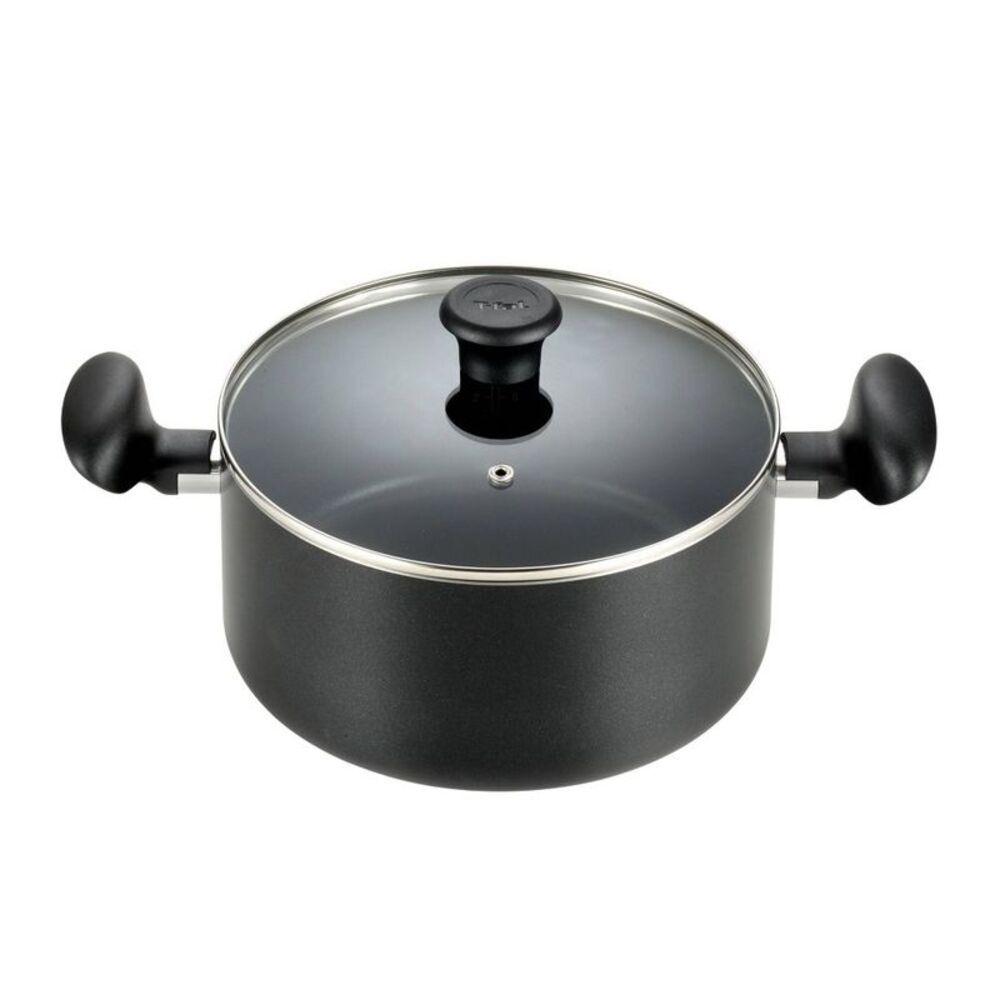 T-Fal -  5qt Dutch Oven with Lid Simply Cook Nonstick Black